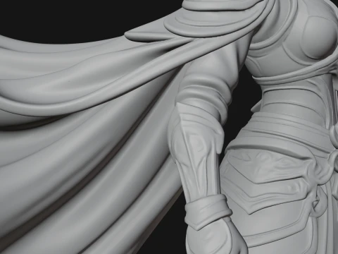 Caped Woman Warrior Statue Design 1 - 3D Print Model 3D Print Model