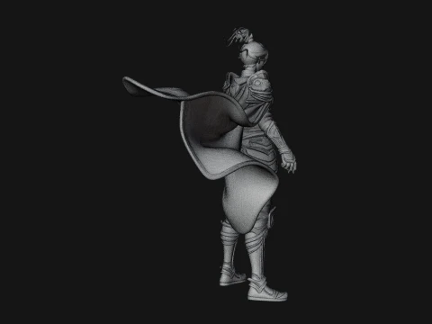 Caped Woman Warrior Statue Design 1 - 3D Print Model 3D Print Model