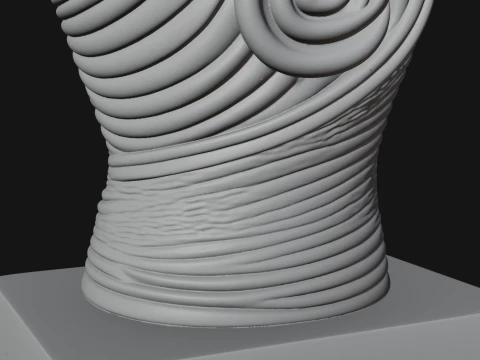 Minimalist Alien Bust Statue Design 2 - 3D Print Model 3D Print Model