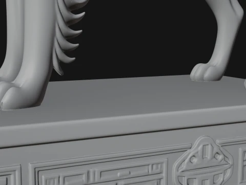 Dog on Pedestal Statue Design 1 - 3D Print Model 3D Print Model