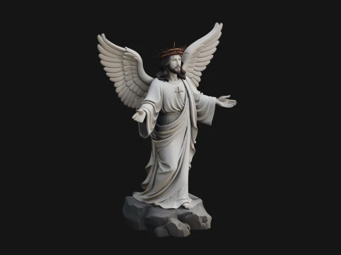 Winged Christ Statue Design 2 - 3D Print Model 3D Print Model