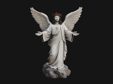 Winged Christ Statue Design 2 - 3D Print Model 3D Print Model