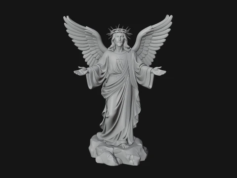 Winged Christ Statue Design 2 - 3D Print Model 3D Print Model