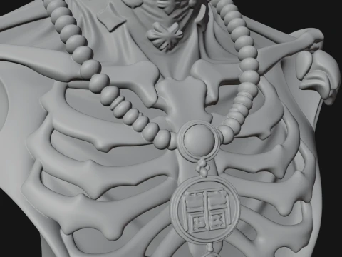 Punk Skull Bust Statue Design 2 - 3D Print Model 3D Print Model
