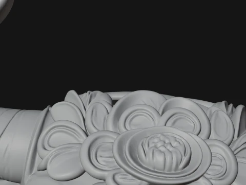 Floral Chibi Ox Statue Design 2 - 3D Print Model 3D Print Model