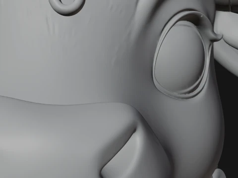 Floral Chibi Ox Statue Design 2 - 3D Print Model 3D Print Model