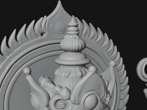 Brahma on Lotus Throne Statue Design 6 - 3D Print Model 3D Print Model