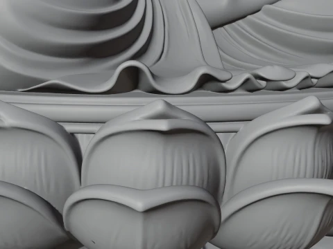 Brahma on Lotus Throne Statue Design 6 - 3D Print Model 3D Print Model