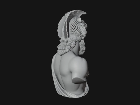 Hercules Lion Pelt Bust Statue Design 2 - 3D Print Model 3D Print Model