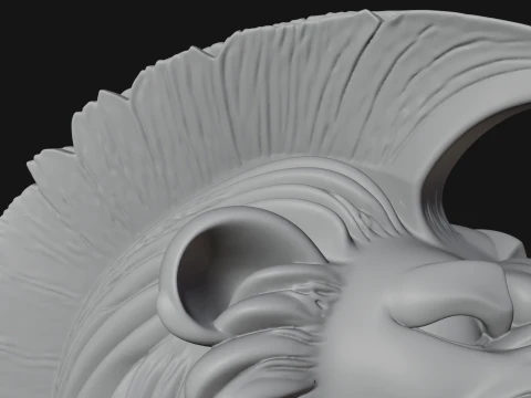 Hercules Lion Pelt Bust Statue Design 2 - 3D Print Model 3D Print Model