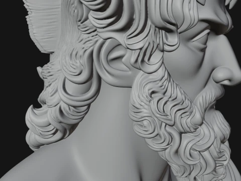 Hercules Lion Pelt Bust Statue Design 2 - 3D Print Model 3D Print Model