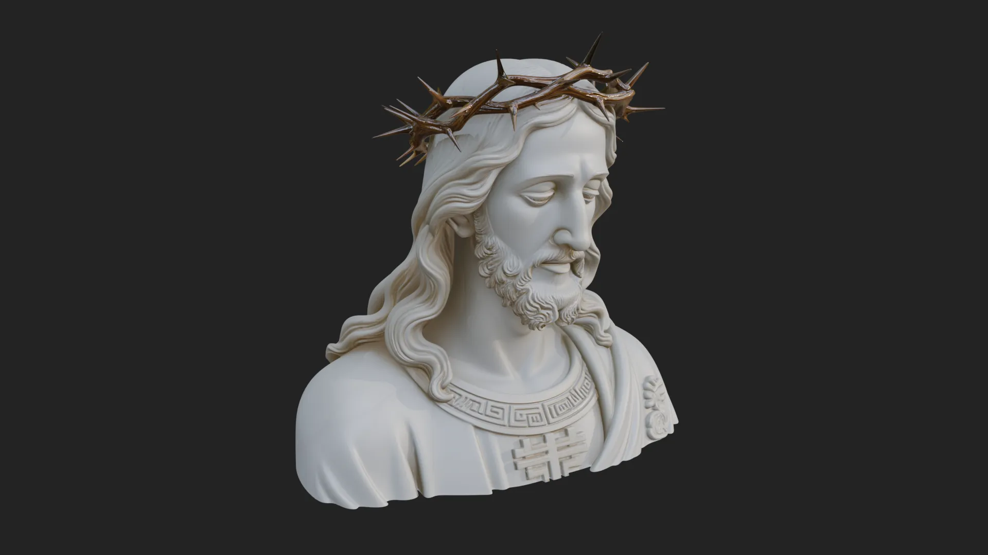 Christ Bust Statue Design 2 - 3D Print Model 3D Print Model .c4d .max .obj .3ds .fbx .stl .blend 
