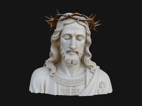 Christ Bust Statue Design 2 - 3D Print Model 3D Print Model