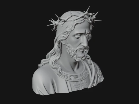 Christ Bust Statue Design 2 - 3D Print Model 3D Print Model