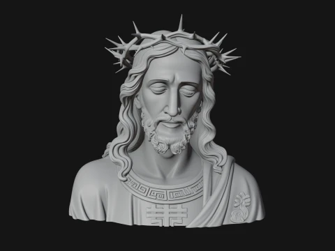 Christ Bust Statue Design 2 - 3D Print Model 3D Print Model