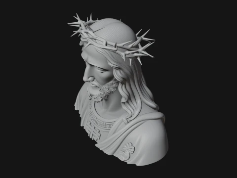 Christ Bust Statue Design 2 - 3D Print Model 3D Print Model