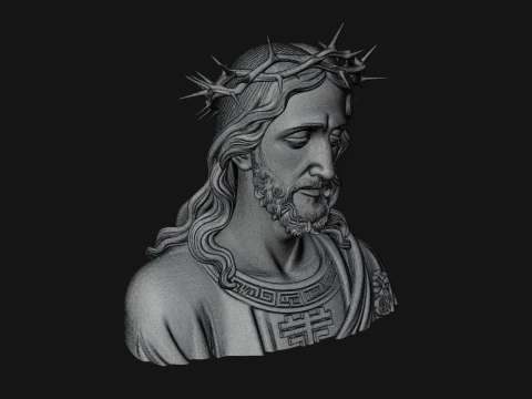 Christ Bust Statue Design 2 - 3D Print Model 3D Print Model