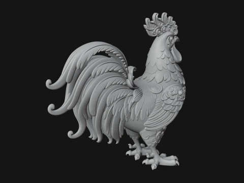 Ornate Rooster Statue Design 1 - 3D Print Model 3D Print Model