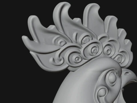 Ornate Rooster Statue Design 1 - 3D Print Model 3D Print Model
