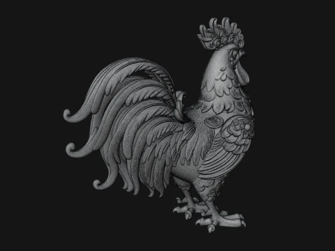 Ornate Rooster Statue Design 1 - 3D Print Model 3D Print Model