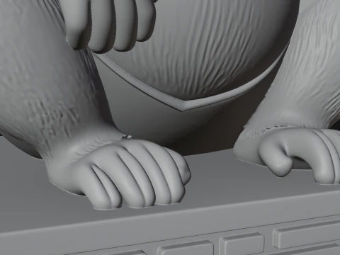 Monkey on Pedestal Statue Design 1 - 3D Print Model 3D Print Model