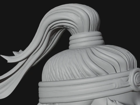 Mongol Warrior Bust Statue Design 6 - 3D Print Model 3D Print Model