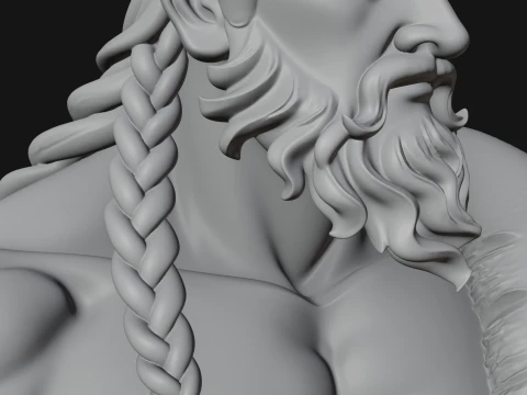 Mongol Warrior Bust Statue Design 6 - 3D Print Model 3D Print Model