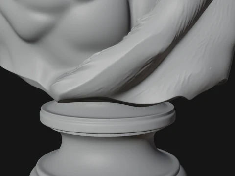 Mongol Warrior Bust Statue Design 6 - 3D Print Model 3D Print Model