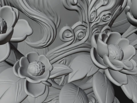Flower Fairy Bust Statue Design 1 - 3D Print Model 3D Print Model