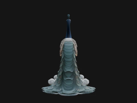 Peacock on Cloud Statue Design 2 - 3D Print Model 3D Print Model