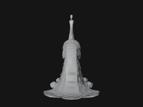 Peacock on Cloud Statue Design 2 - 3D Print Model 3D Print Model