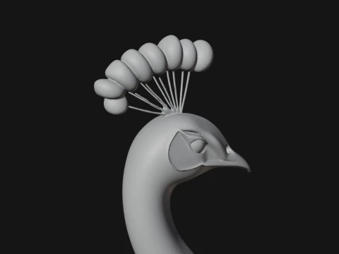 Peacock on Cloud Statue Design 2 - 3D Print Model 3D Print Model