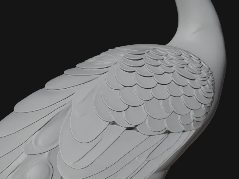 Peacock on Cloud Statue Design 2 - 3D Print Model 3D Print Model