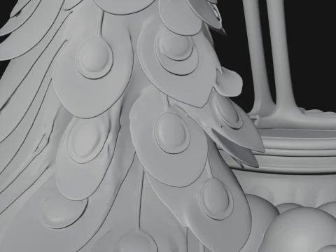 Peacock on Cloud Statue Design 2 - 3D Print Model 3D Print Model