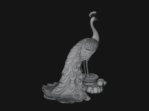 Peacock on Cloud Statue Design 2 - 3D Print Model 3D Print Model