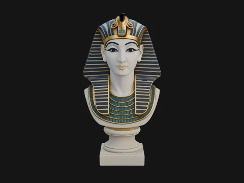 Pharaoh Nemes Bust Statue Design 1 - 3D Print Model 3D Print Model