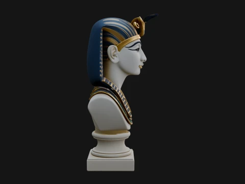 Pharaoh Nemes Bust Statue Design 1 - 3D Print Model 3D Print Model