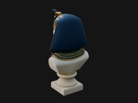 Pharaoh Nemes Bust Statue Design 1 - 3D Print Model 3D Print Model