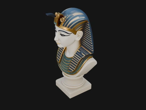 Pharaoh Nemes Bust Statue Design 1 - 3D Print Model 3D Print Model
