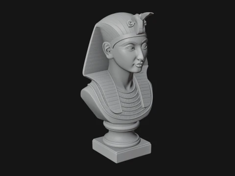 Pharaoh Nemes Bust Statue Design 1 - 3D Print Model 3D Print Model