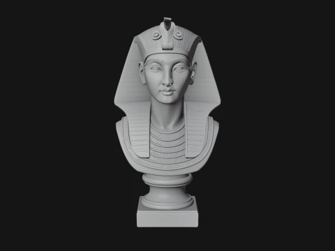 Pharaoh Nemes Bust Statue Design 1 - 3D Print Model 3D Print Model