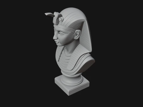 Pharaoh Nemes Bust Statue Design 1 - 3D Print Model 3D Print Model