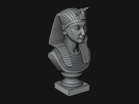 Pharaoh Nemes Bust Statue Design 1 - 3D Print Model 3D Print Model