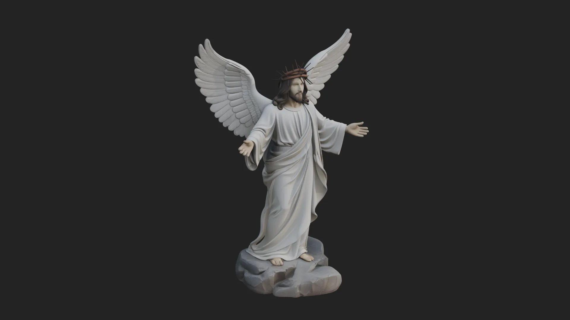 Winged Christ Statue Design 3 - 3D Print Model 3D Print Model .c4d .max .obj .3ds .fbx .stl .blend 