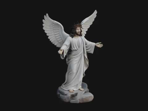 Winged Christ Statue Design 3 - 3D Print Model 3Dプリントモデル