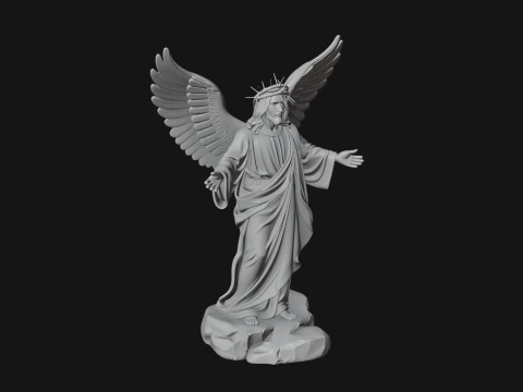 Winged Christ Statue Design 3 - 3D Print Model 3D Print Model
