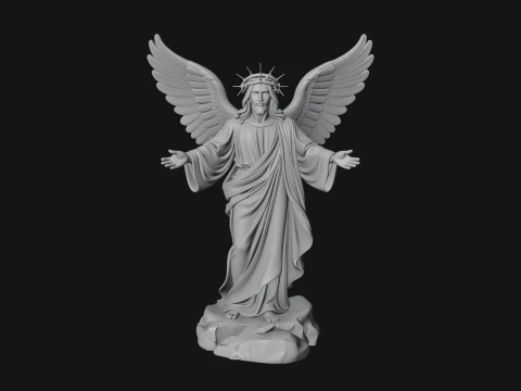 Winged Christ Statue Design 3 - 3D Print Model 3D Print Model
