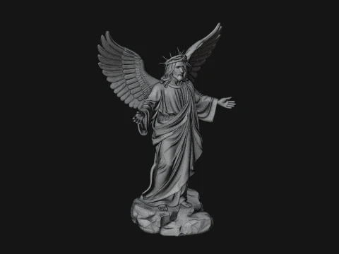 Winged Christ Statue Design 3 - 3D Print Model 3D Print Model
