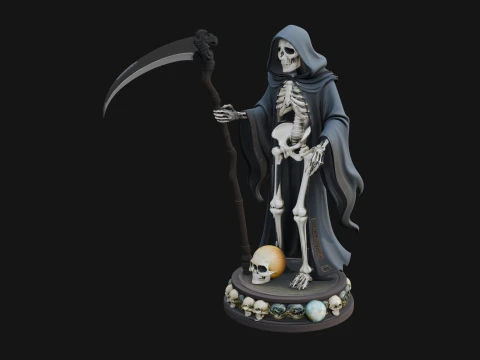 Grim Reaper with Scythe Statue Design 2 - 3D Print Model 3D Принт Модель