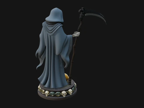 Grim Reaper with Scythe Statue Design 2 - 3D Print Model 3D Print Model